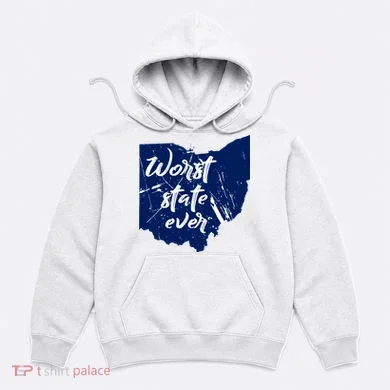 Ohio Worst State Ever Distressed Hoodie