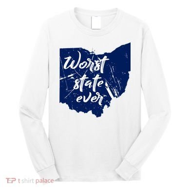 Ohio Worst State Ever Distressed Long Sleeve Shirt