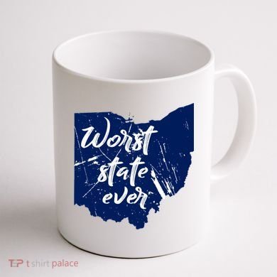 Ohio Worst State Ever Distressed Coffee Mug back