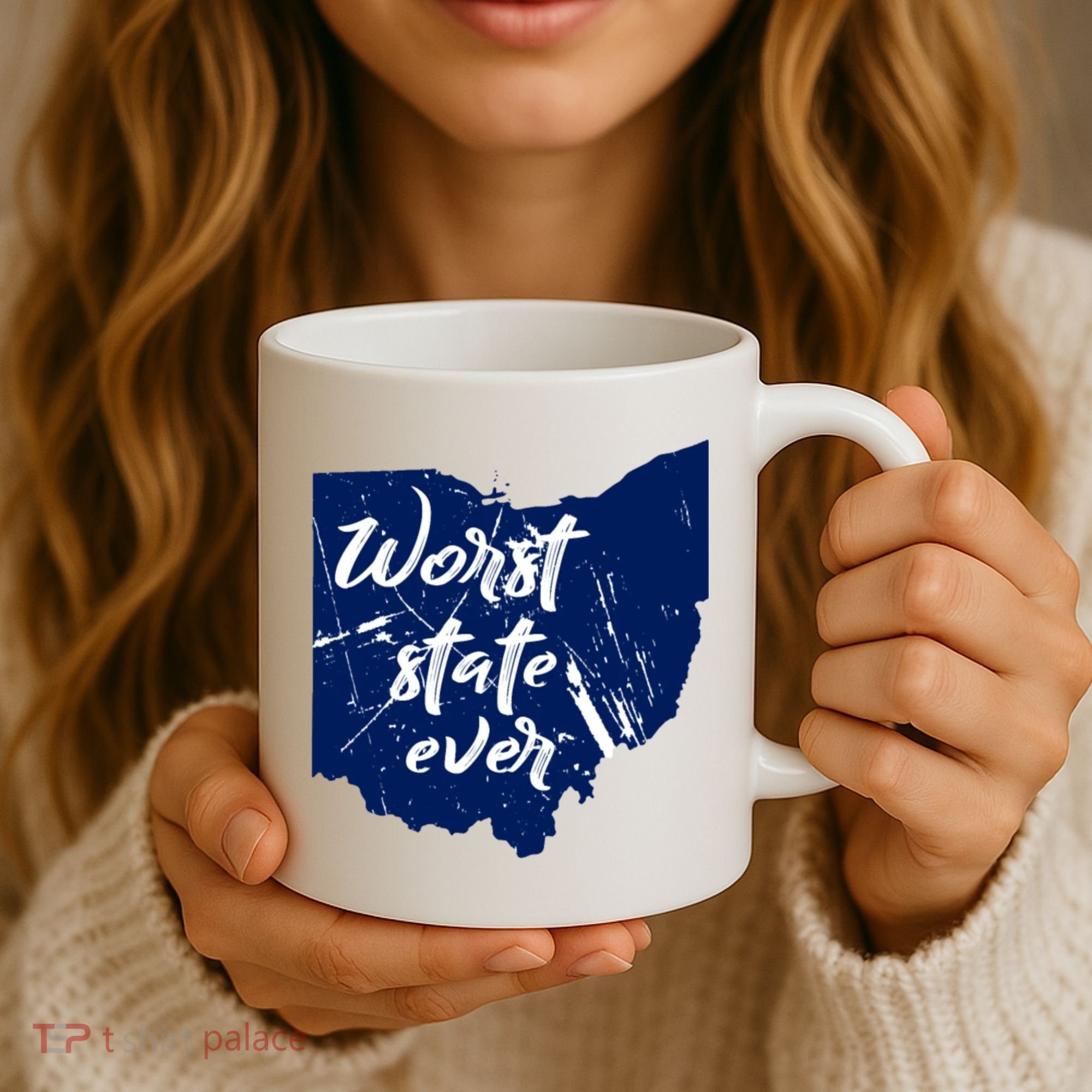 Ohio Worst State Ever Distressed Coffee Mug