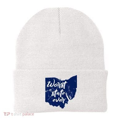 Ohio Worst State Ever Distressed Beanie