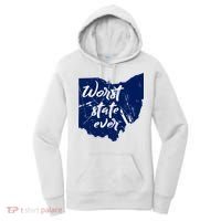 Ohio Worst State Ever Distressed Women's Hoodie thumb 0