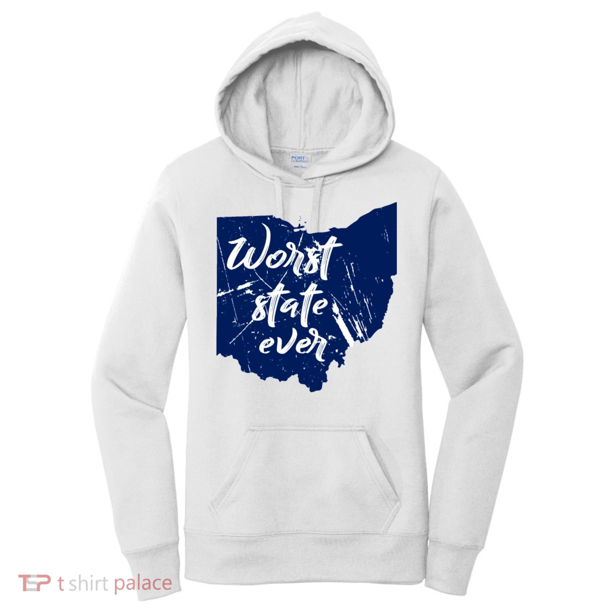 Ohio Worst State Ever Distressed Women's Hoodie