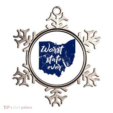 Ohio Worst State Ever Distressed Ornament