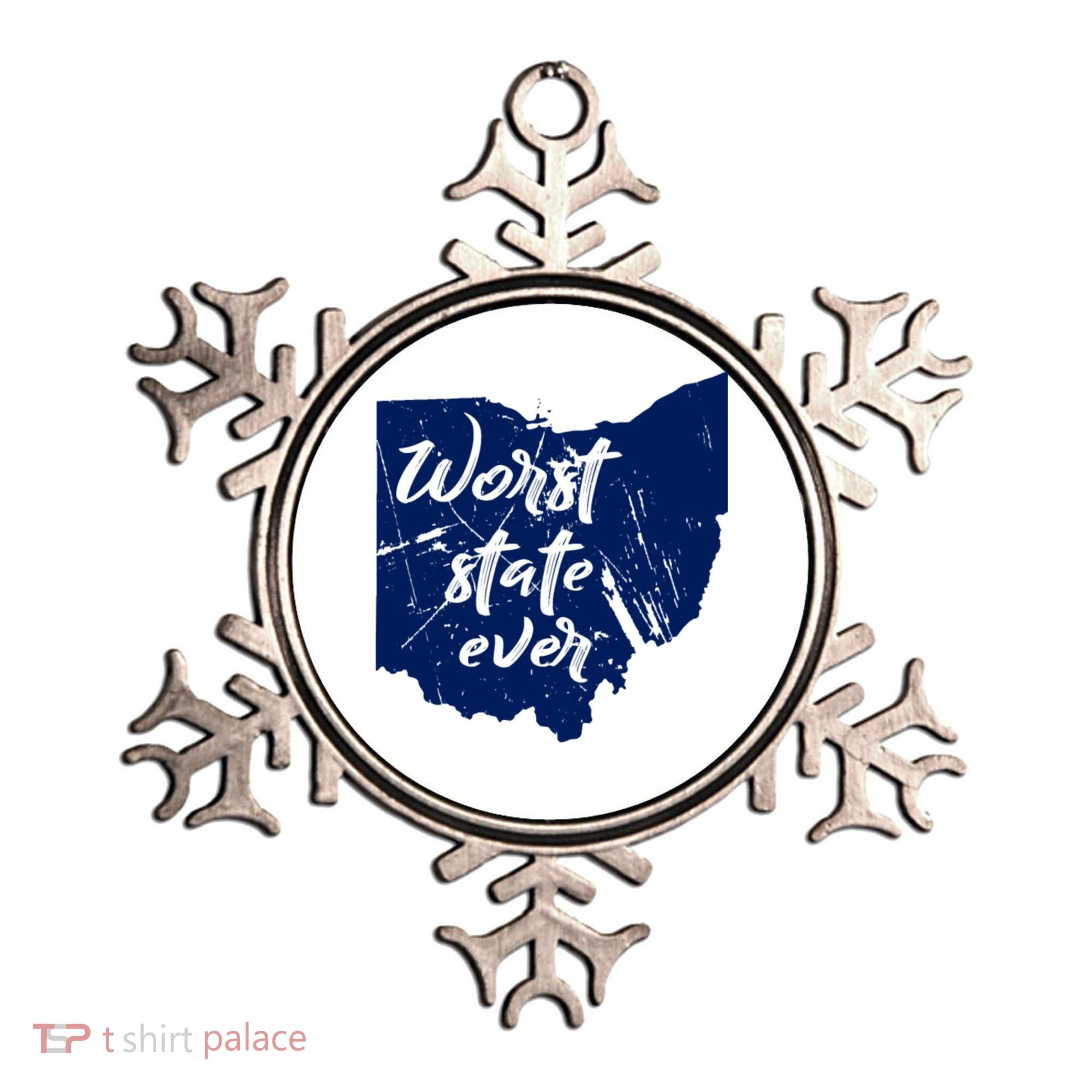Ohio Worst State Ever Distressed Ornament
