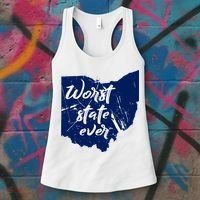 Ohio Worst State Ever Distressed Women's Tank Top thumb 3