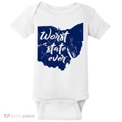 Ohio Worst State Ever Distressed Baby Bodysuit