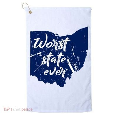 Ohio Worst State Ever Distressed Golf Towel