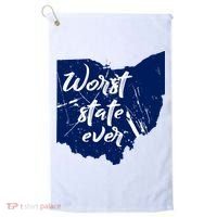 Ohio Worst State Ever Distressed Golf Towel thumb 0