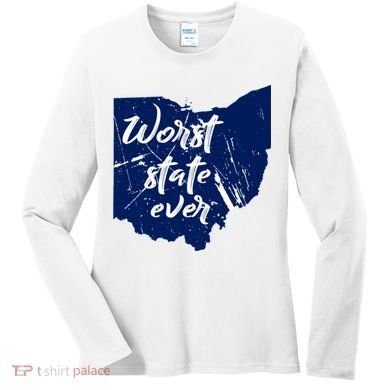 Ohio Worst State Ever Distressed Women's Long Sleeve Shirt
