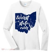 Ohio Worst State Ever Distressed Women's Long Sleeve Shirt thumb 0