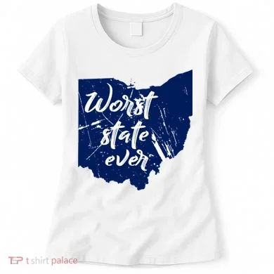 Ohio Worst State Ever Distressed Women's T-Shirt