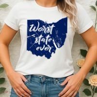 Ohio Worst State Ever Distressed Women's T-Shirt thumb 2