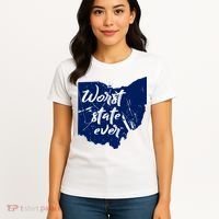 Ohio Worst State Ever Distressed Women's T-Shirt thumb 4