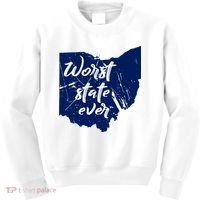 Ohio Worst State Ever Distressed Kids Sweatshirt thumb 0