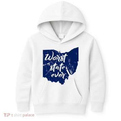 Ohio Worst State Ever Distressed Kids Hoodie