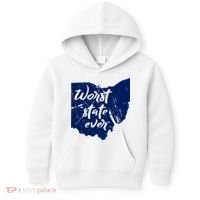 Ohio Worst State Ever Distressed Kids Hoodie thumb 0