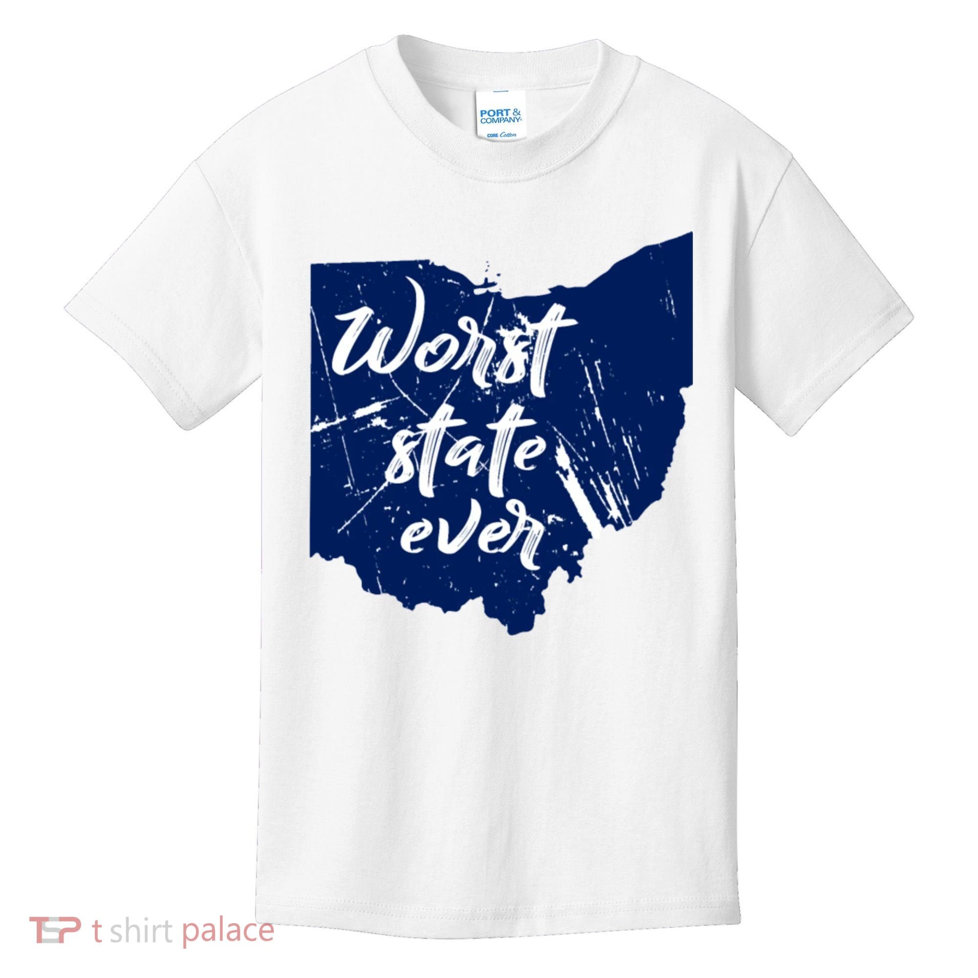 Ohio Worst State Ever Distressed Kids T-Shirt