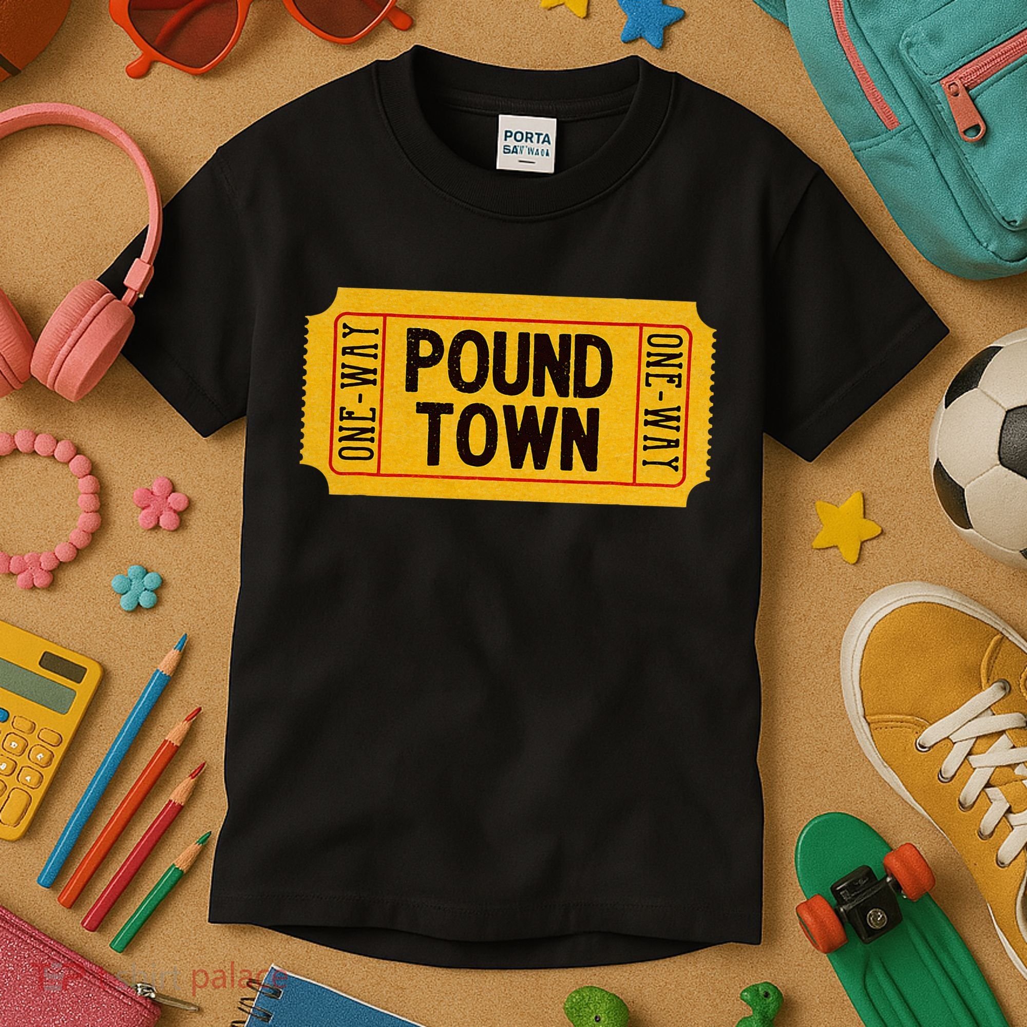 One Way Ticket To Poundtown One Way Ticket To Pound Town Kids T-Shirt