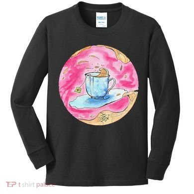 Oolong Whimsical Tea Design Kids Long Sleeve Shirt