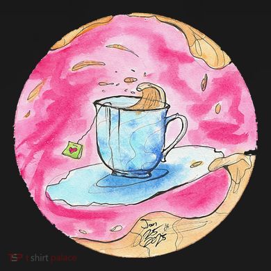 Oolong Whimsical Tea Design Kids Tie-Dye T-Shirt