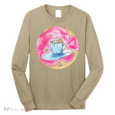 Oolong Whimsical Tea Design Long Sleeve Shirt