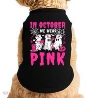 October We Wear Rn Nurse Ghost Halloween Breast Cancer Cool Gift Doggie Tank thumb 0