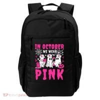 October We Wear Rn Nurse Ghost Halloween Breast Cancer Cool Gift Backpack thumb 0