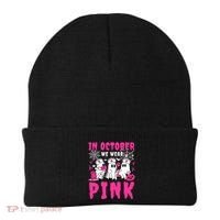 October We Wear Rn Nurse Ghost Halloween Breast Cancer Cool Gift Beanie thumb 0