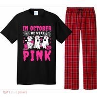 October We Wear Rn Nurse Ghost Halloween Breast Cancer Cool Gift Pajama Set thumb 0