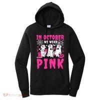 October We Wear Rn Nurse Ghost Halloween Breast Cancer Cool Gift Women's Hoodie thumb 0