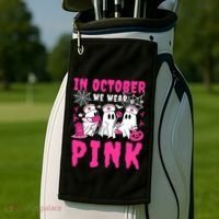 October We Wear Rn Nurse Ghost Halloween Breast Cancer Cool Gift Golf Towel thumb 2