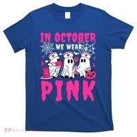 October We Wear Rn Nurse Ghost Halloween Breast Cancer Cool Gift T-Shirt thumb 0