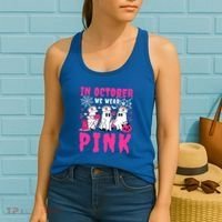 October We Wear Rn Nurse Ghost Halloween Breast Cancer Cool Gift Women's Tank Top thumb 2