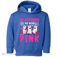October We Wear Rn Nurse Ghost Halloween Breast Cancer Cool Gift Toddler Hoodie thumb 0