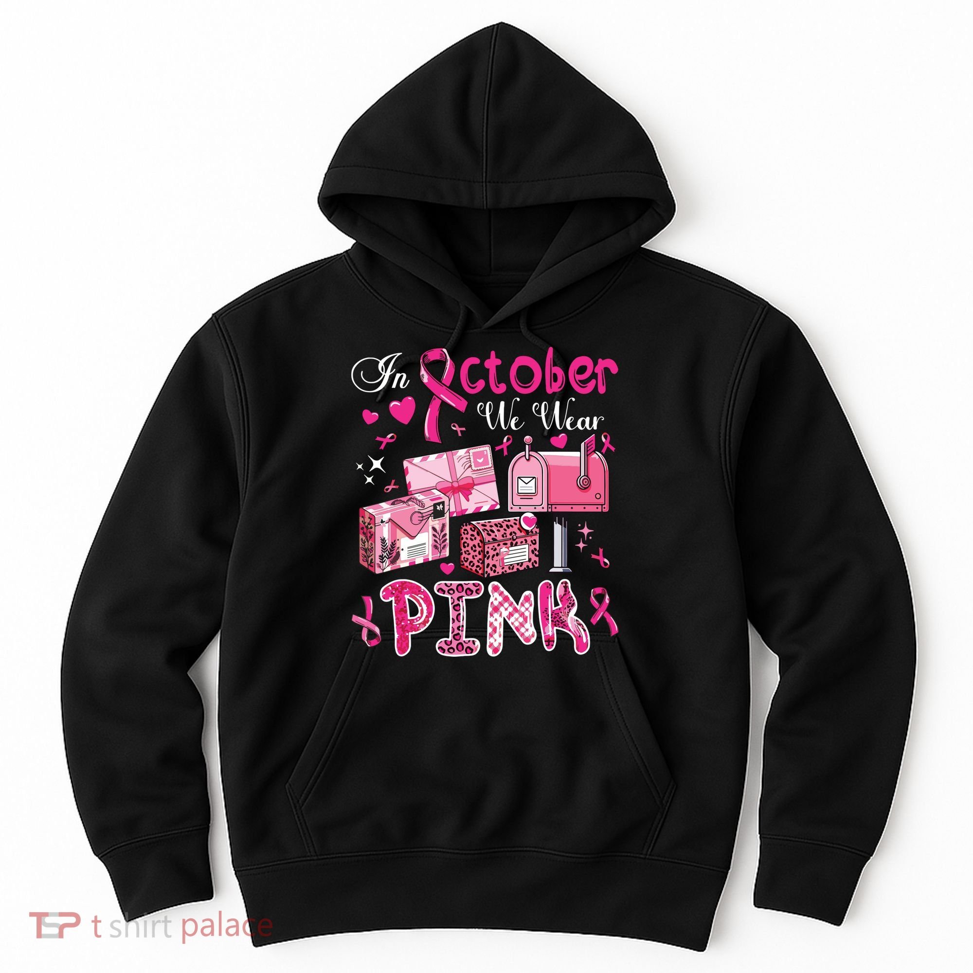 October We Wear Breast Cancer Awareness Postal Worker Hoodie