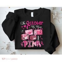 October We Wear Breast Cancer Awareness Postal Worker Sweatshirt thumb 2