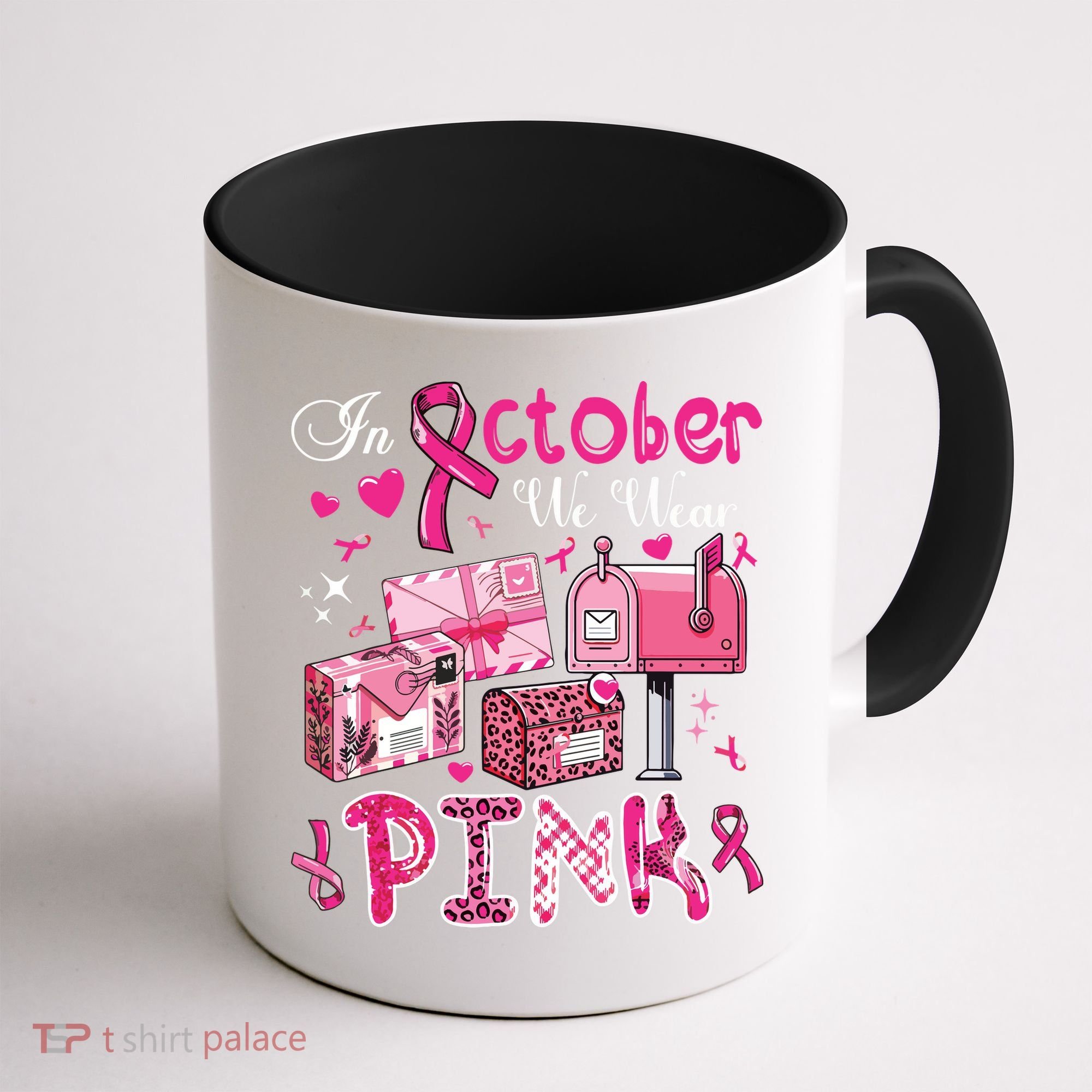 October We Wear Breast Cancer Awareness Postal Worker Coffee Mug