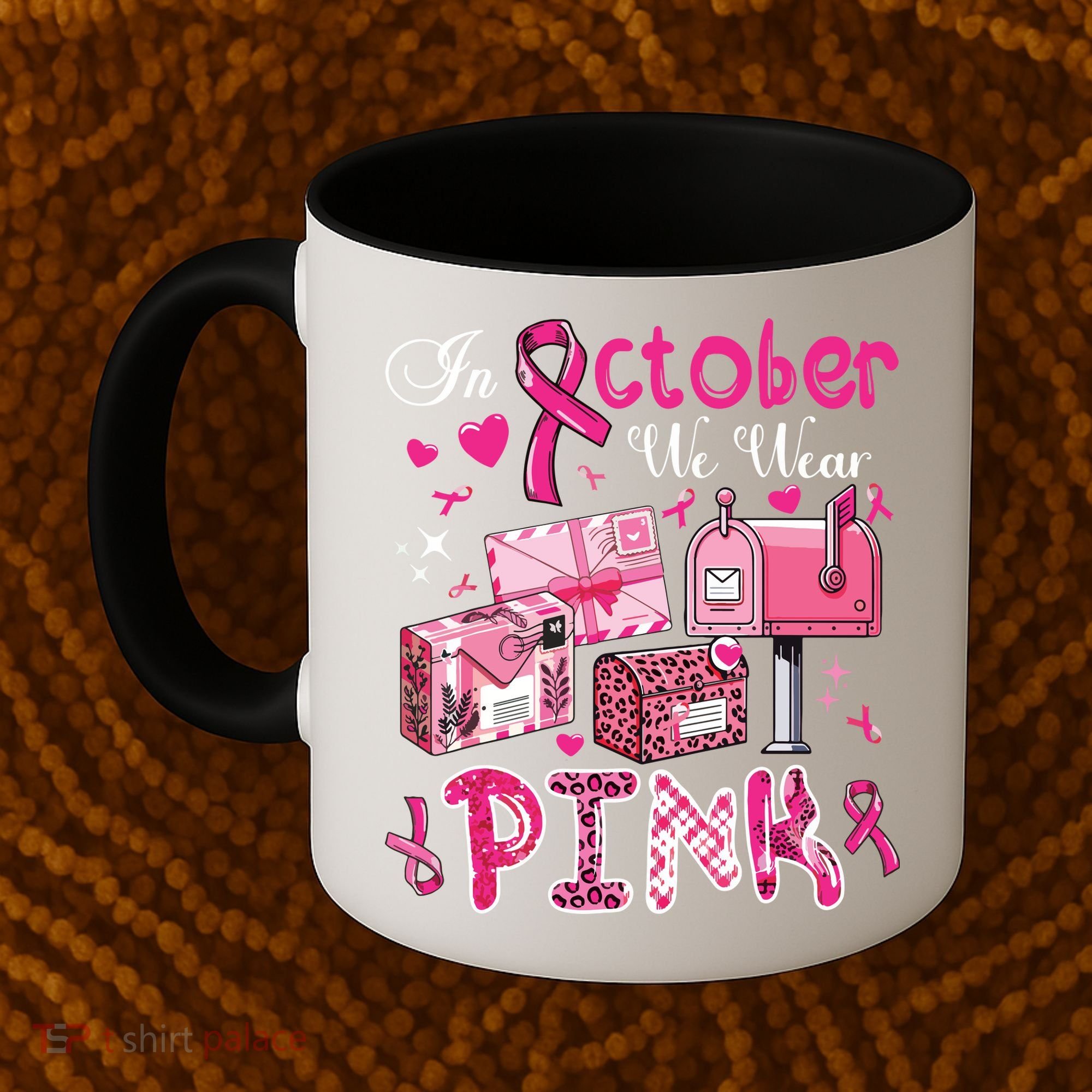 October We Wear Breast Cancer Awareness Postal Worker Coffee Mug