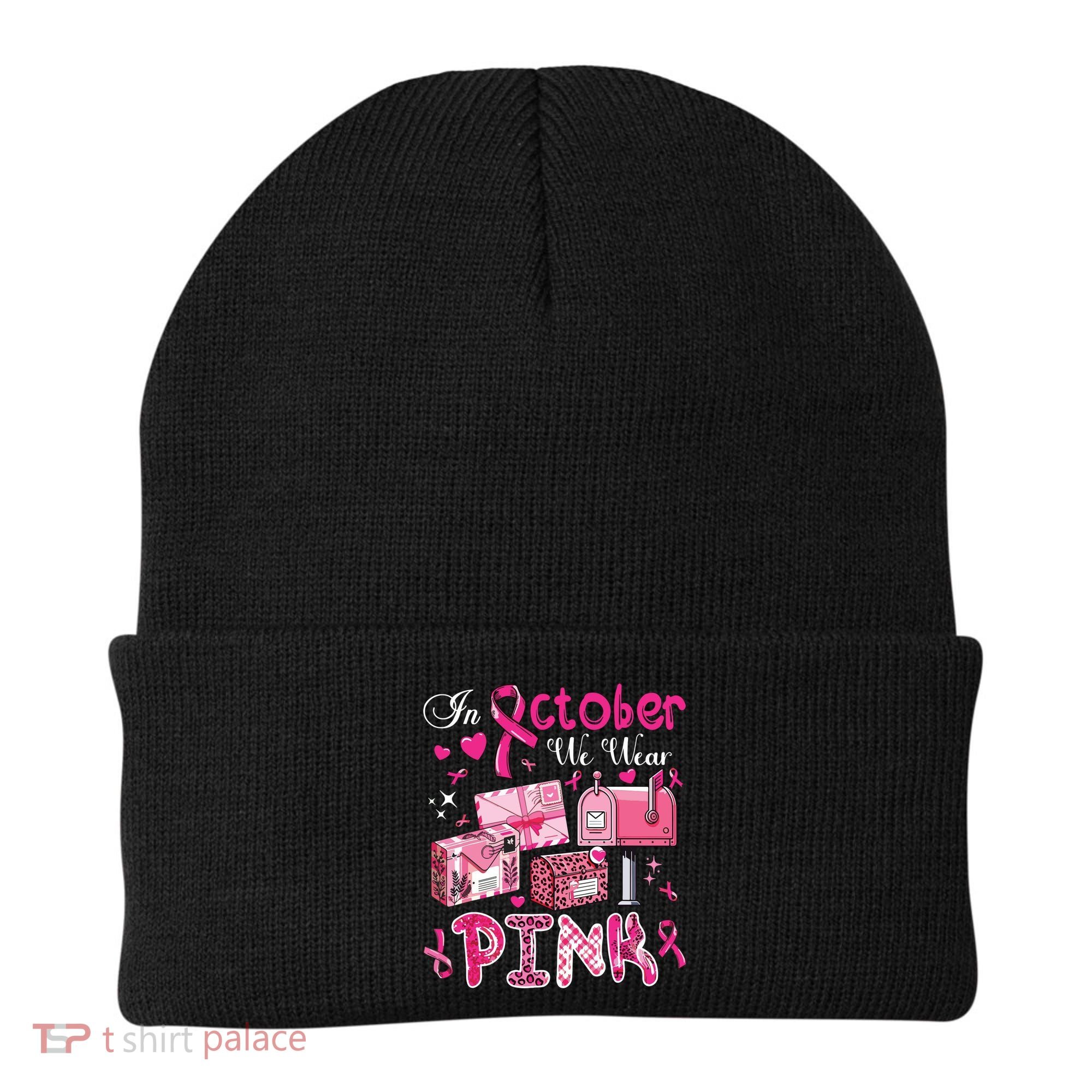 October We Wear Breast Cancer Awareness Postal Worker Beanie