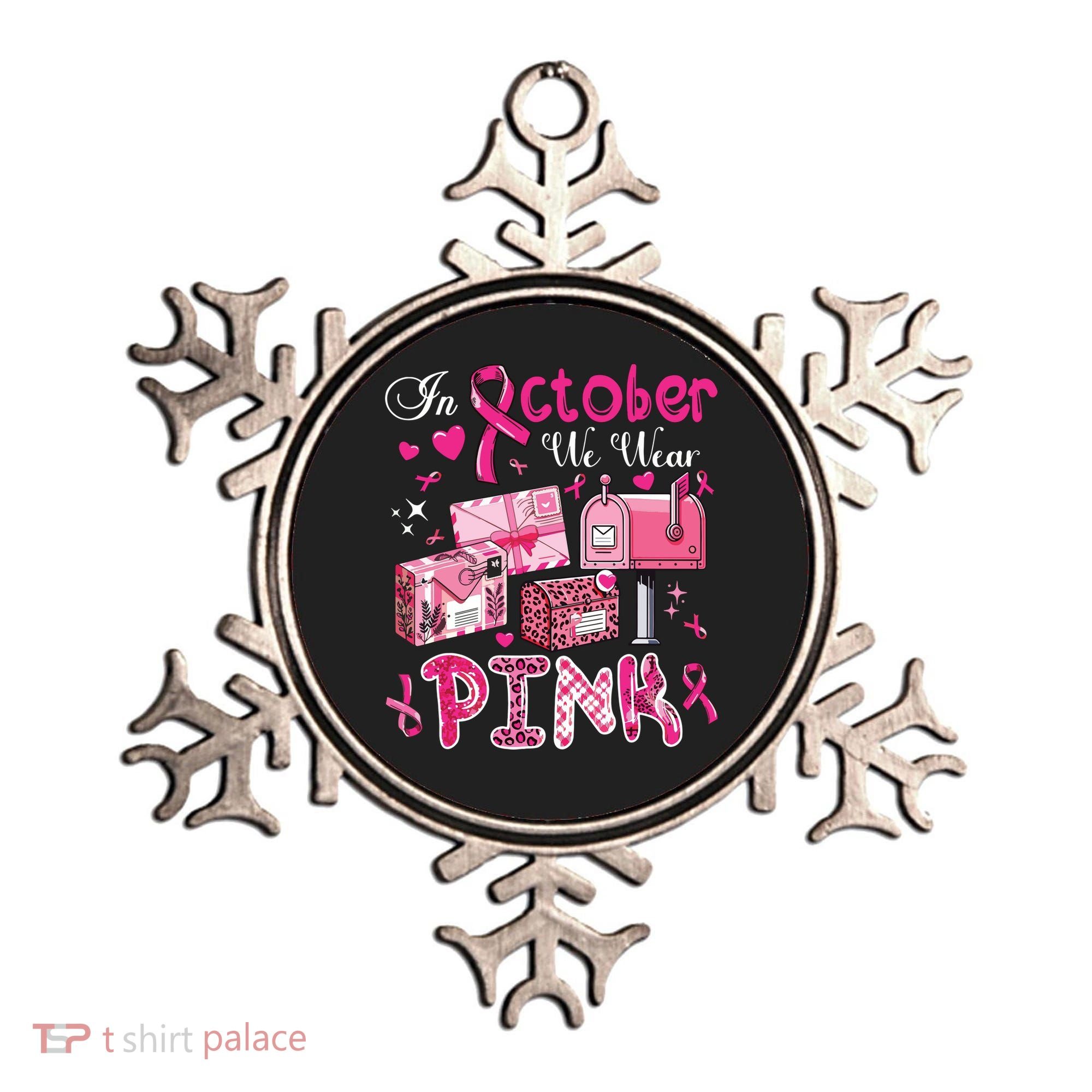 October We Wear Breast Cancer Awareness Postal Worker Ornament