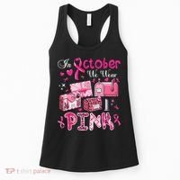 October We Wear Breast Cancer Awareness Postal Worker Women's Tank Top thumb 0