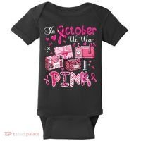 October We Wear Breast Cancer Awareness Postal Worker Baby Bodysuit thumb 0