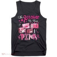 October We Wear Breast Cancer Awareness Postal Worker Tank Top thumb 0