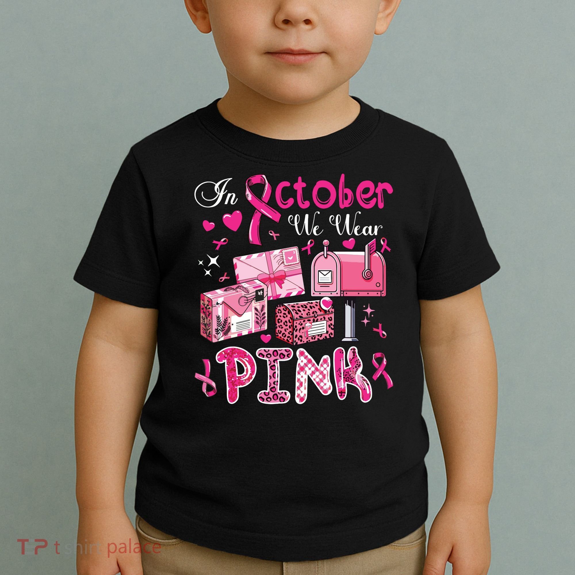 October We Wear Breast Cancer Awareness Postal Worker Toddler T-Shirt