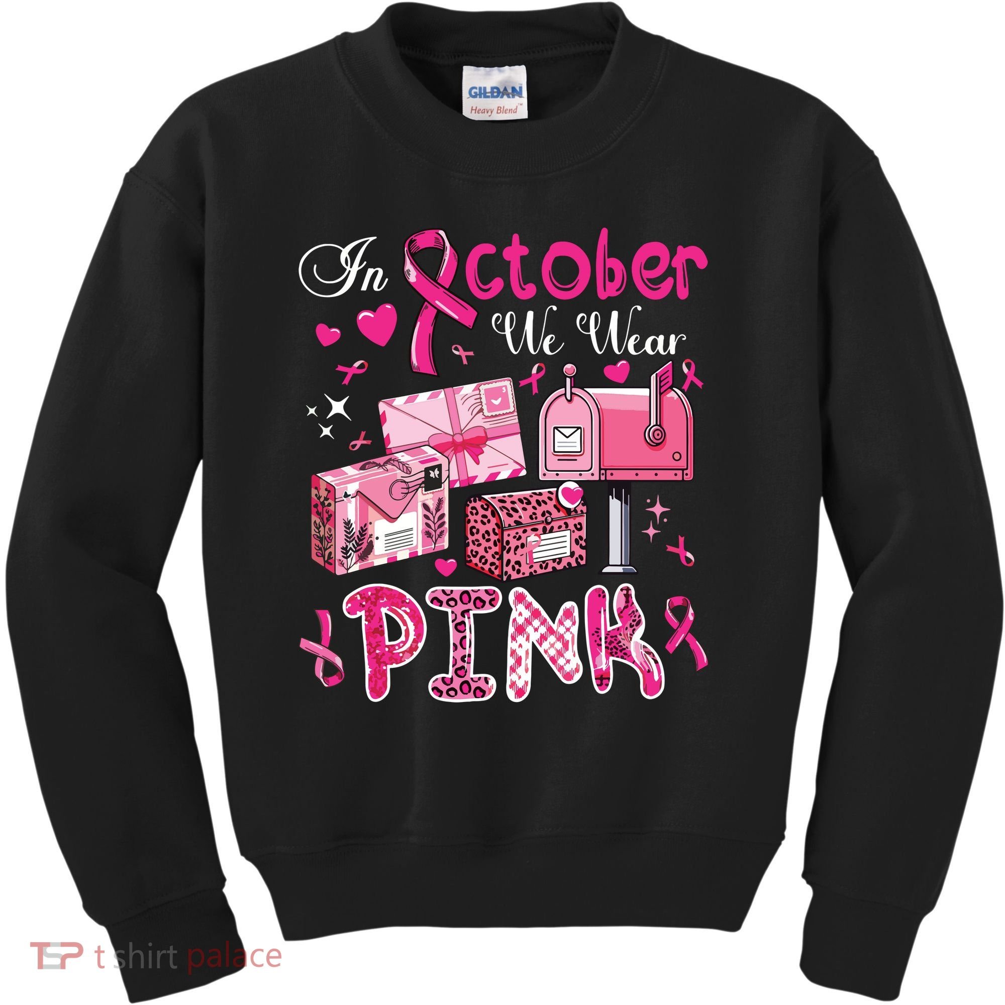 October We Wear Breast Cancer Awareness Postal Worker Kids Sweatshirt