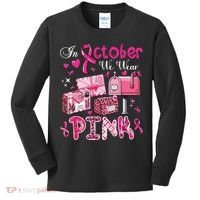 October We Wear Breast Cancer Awareness Postal Worker Kids Long Sleeve Shirt thumb 0