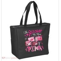 October We Wear Breast Cancer Awareness Postal Worker Tote Bag thumb 2