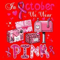 October We Wear Breast Cancer Awareness Postal Worker Santa Hat thumb 1