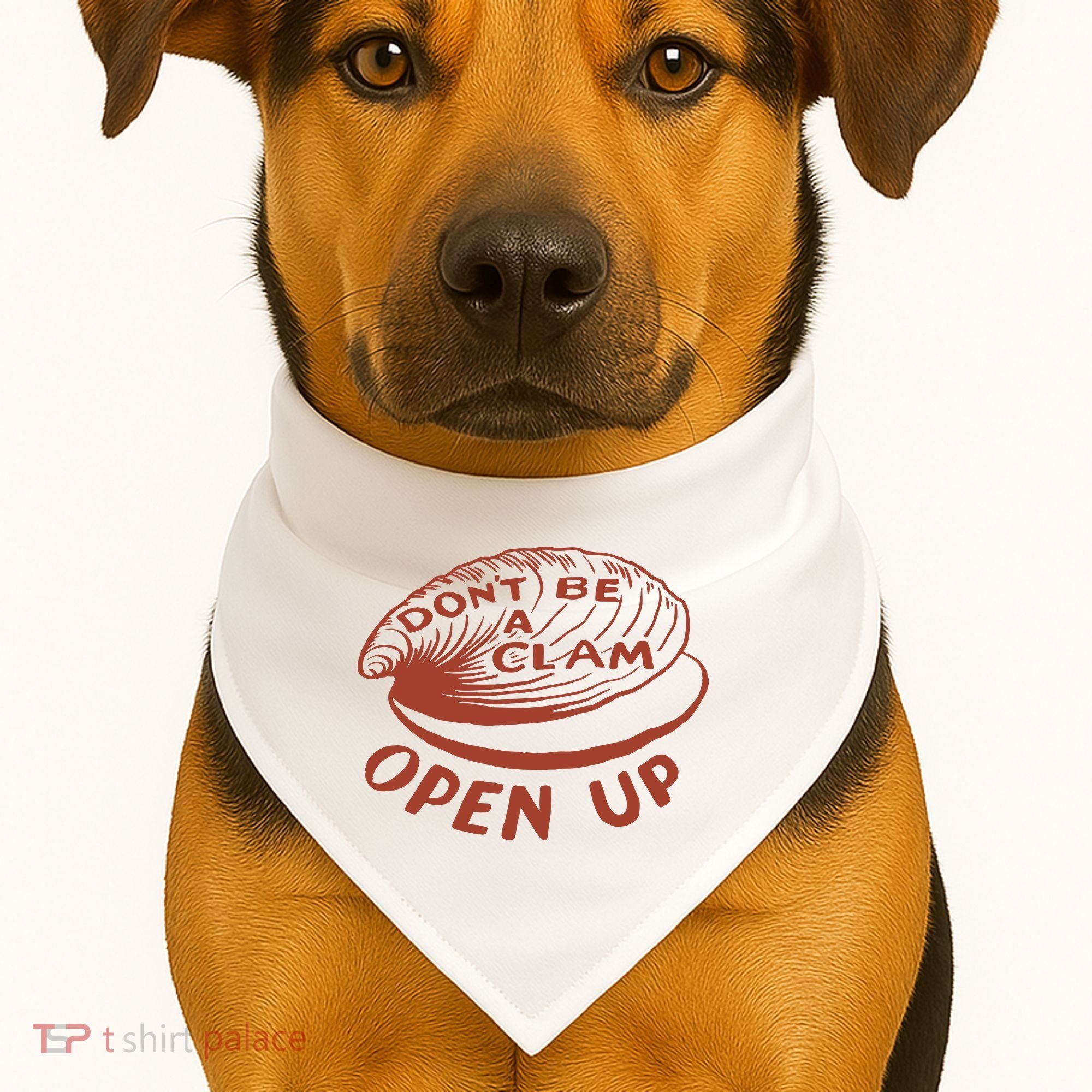 Don’t Be A Clam Open Up USA-Made Doggie Bandana